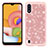 Custodia Silicone e Plastica Opaca Cover Fronte e Retro 360 Gradi Bling-Bling per Samsung Galaxy A01 SM-A015 Oro Rosa