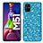 Custodia Silicone e Plastica Opaca Cover Fronte e Retro 360 Gradi Bling-Bling per Samsung Galaxy M51