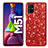 Custodia Silicone e Plastica Opaca Cover Fronte e Retro 360 Gradi Bling-Bling per Samsung Galaxy M51