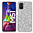 Custodia Silicone e Plastica Opaca Cover Fronte e Retro 360 Gradi Bling-Bling per Samsung Galaxy M51