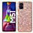 Custodia Silicone e Plastica Opaca Cover Fronte e Retro 360 Gradi Bling-Bling per Samsung Galaxy M51