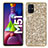 Custodia Silicone e Plastica Opaca Cover Fronte e Retro 360 Gradi Bling-Bling per Samsung Galaxy M51