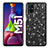 Custodia Silicone e Plastica Opaca Cover Fronte e Retro 360 Gradi Bling-Bling per Samsung Galaxy M51 Nero