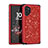 Custodia Silicone e Plastica Opaca Cover Fronte e Retro 360 Gradi Bling-Bling per Samsung Galaxy Note 10 Plus Rosso