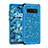 Custodia Silicone e Plastica Opaca Cover Fronte e Retro 360 Gradi Bling-Bling per Samsung Galaxy S10 Blu