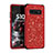 Custodia Silicone e Plastica Opaca Cover Fronte e Retro 360 Gradi Bling-Bling per Samsung Galaxy S10 Rosso