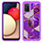 Custodia Silicone e Plastica Opaca Cover Fronte e Retro 360 Gradi JX1 per Samsung Galaxy A02s Viola