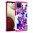 Custodia Silicone e Plastica Opaca Cover Fronte e Retro 360 Gradi JX1 per Samsung Galaxy F12 Rosa Caldo