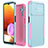 Custodia Silicone e Plastica Opaca Cover Fronte e Retro 360 Gradi MQ1 per Samsung Galaxy A04s Rosa Caldo