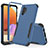 Custodia Silicone e Plastica Opaca Cover Fronte e Retro 360 Gradi MQ1 per Samsung Galaxy A32 4G Blu e Nero
