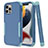 Custodia Silicone e Plastica Opaca Cover Fronte e Retro 360 Gradi per Apple iPhone 13 Pro Max Cielo Blu