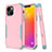 Custodia Silicone e Plastica Opaca Cover Fronte e Retro 360 Gradi per Apple iPhone 14 Plus Rosa