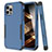 Custodia Silicone e Plastica Opaca Cover Fronte e Retro 360 Gradi per Apple iPhone 14 Pro Max Blu e Nero