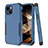 Custodia Silicone e Plastica Opaca Cover Fronte e Retro 360 Gradi per Apple iPhone 15 Blu e Nero