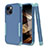 Custodia Silicone e Plastica Opaca Cover Fronte e Retro 360 Gradi per Apple iPhone 15 Cielo Blu