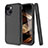 Custodia Silicone e Plastica Opaca Cover Fronte e Retro 360 Gradi per Apple iPhone 15 Nero