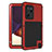 Custodia Silicone e Plastica Opaca Cover Fronte e Retro 360 Gradi per Samsung Galaxy Note 20 Ultra 5G Rosso