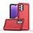 Custodia Silicone e Plastica Opaca Cover Fronte e Retro 360 Gradi Q01W per Samsung Galaxy A32 5G Rosso