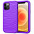 Custodia Silicone e Plastica Opaca Cover Fronte e Retro 360 Gradi R01 per Apple iPhone 12 Pro Viola