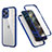 Custodia Silicone e Plastica Opaca Cover Fronte e Retro 360 Gradi R05 per Apple iPhone 12 Pro Blu