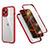 Custodia Silicone e Plastica Opaca Cover Fronte e Retro 360 Gradi R05 per Apple iPhone 12 Pro Rosso