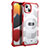 Custodia Silicone e Plastica Opaca Cover Fronte e Retro 360 Gradi U02 per Apple iPhone 13 Rosso