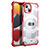 Custodia Silicone e Plastica Opaca Cover Fronte e Retro 360 Gradi U02 per Apple iPhone 14 Plus Rosso