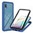 Custodia Silicone e Plastica Opaca Cover Fronte e Retro 360 Gradi U02 per Samsung Galaxy A02 Blu