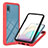 Custodia Silicone e Plastica Opaca Cover Fronte e Retro 360 Gradi U02 per Samsung Galaxy A02 Rosso