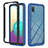 Custodia Silicone e Plastica Opaca Cover Fronte e Retro 360 Gradi U03 per Samsung Galaxy A02 Blu
