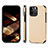 Custodia Silicone e Plastica Opaca Cover Fronte e Retro 360 Gradi U04 per Apple iPhone 15 Pro Max Oro