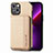 Custodia Silicone e Plastica Opaca Cover Fronte e Retro 360 Gradi U05 per Apple iPhone 13 Mini Oro