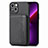 Custodia Silicone e Plastica Opaca Cover Fronte e Retro 360 Gradi U05 per Apple iPhone 13 Nero