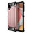 Custodia Silicone e Plastica Opaca Cover per Samsung Galaxy F12 Oro Rosa