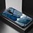 Custodia Silicone Gel Laterale Fantasia Modello Specchio Cover LS1 per Xiaomi Redmi 9 Prime India Blu