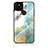 Custodia Silicone Gel Laterale Fantasia Modello Specchio Cover per Google Pixel 4a 5G Verde