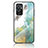 Custodia Silicone Gel Laterale Fantasia Modello Specchio Cover per OnePlus 9RT 5G Verde