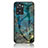 Custodia Silicone Gel Laterale Fantasia Modello Specchio Cover per Oppo A77s Blu