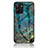 Custodia Silicone Gel Laterale Fantasia Modello Specchio Cover per Realme 9i 5G Blu