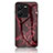 Custodia Silicone Gel Laterale Fantasia Modello Specchio Cover per Vivo Y35 4G Rosso