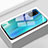 Custodia Silicone Gel Laterale Fantasia Modello Specchio Cover S02 per Huawei Honor View 30 5G Ciano