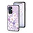 Custodia Silicone Gel Laterale Fiori Specchio Cover per OnePlus 9 5G Lavanda