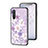 Custodia Silicone Gel Laterale Fiori Specchio Cover per OnePlus Nord CE 5G Lavanda