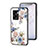 Custodia Silicone Gel Laterale Fiori Specchio Cover per Oppo A77 5G Bianco