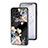 Custodia Silicone Gel Laterale Fiori Specchio Cover per Samsung Galaxy M53 5G Nero