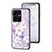 Custodia Silicone Gel Laterale Fiori Specchio Cover per Vivo iQOO Z6 Lite 5G Lavanda