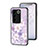 Custodia Silicone Gel Laterale Fiori Specchio Cover per Vivo V27 Pro 5G Lavanda