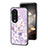 Custodia Silicone Gel Laterale Fiori Specchio Cover S01 per Huawei Honor 90 5G Lavanda