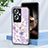 Custodia Silicone Gel Laterale Fiori Specchio Cover S01 per Oppo A2 5G Lavanda