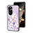 Custodia Silicone Gel Laterale Fiori Specchio Cover S01 per Oppo Reno10 Pro+ Plus 5G Lavanda